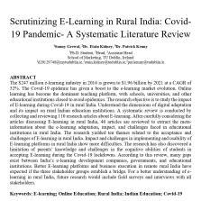 research papers on e learning in india
